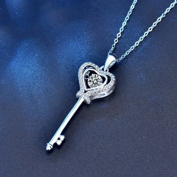 Certified 1/2ct. t.w. Diamond Dancing Key Necklace - Picture 4 of 16